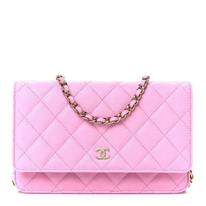 Chanel Caviar Quilted Wallet on Chain WOC Lilac 1 of 12