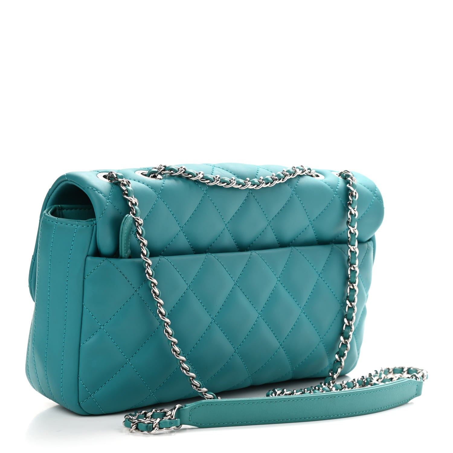 Chanel Lambskin Quilted Small Coco Rain Flap Turquoise 4 of 13