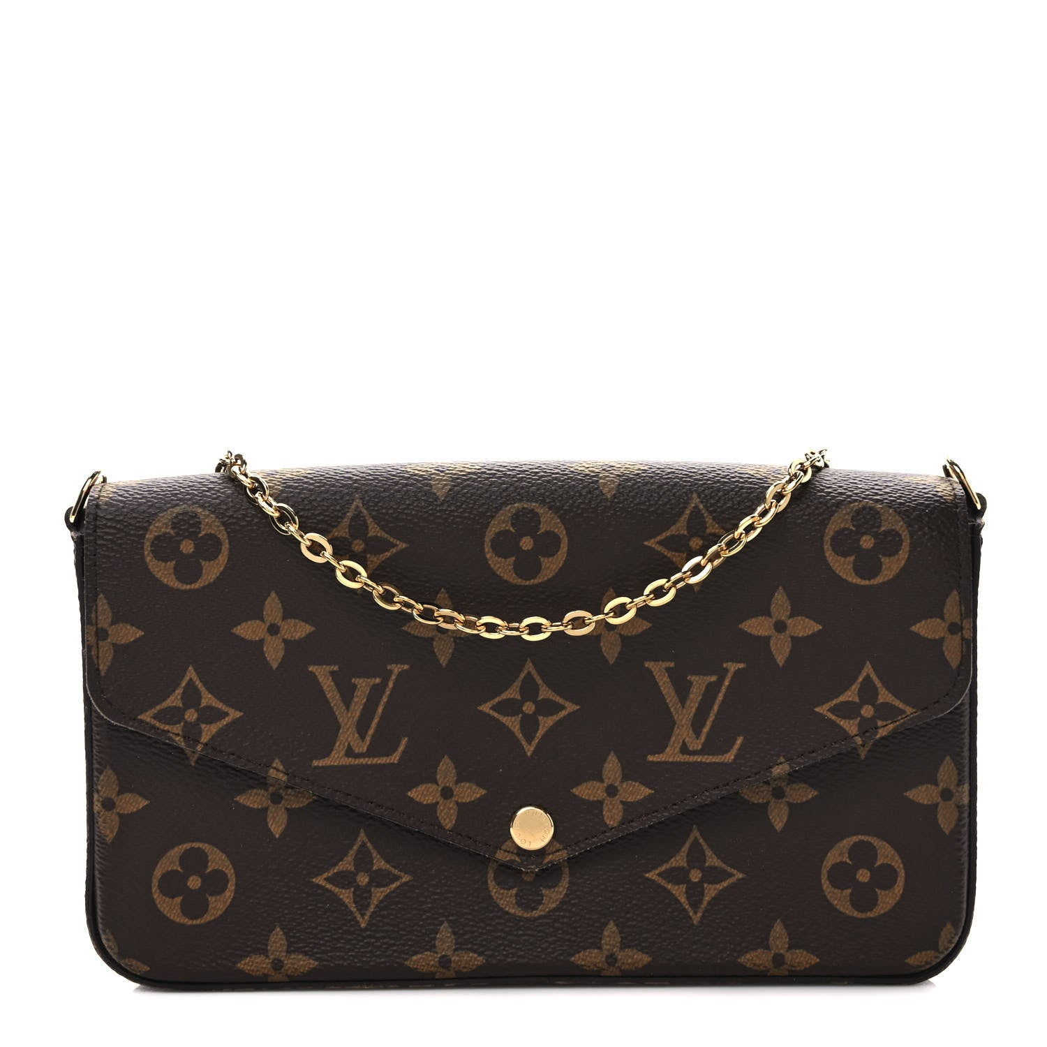 Louis Vuitton Monogram Pochette Felicie Chain Wallet Fuchsia 1 of 9