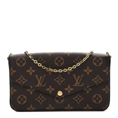 Louis Vuitton Monogram Pochette Felicie Chain Wallet Fuchsia 1 of 9