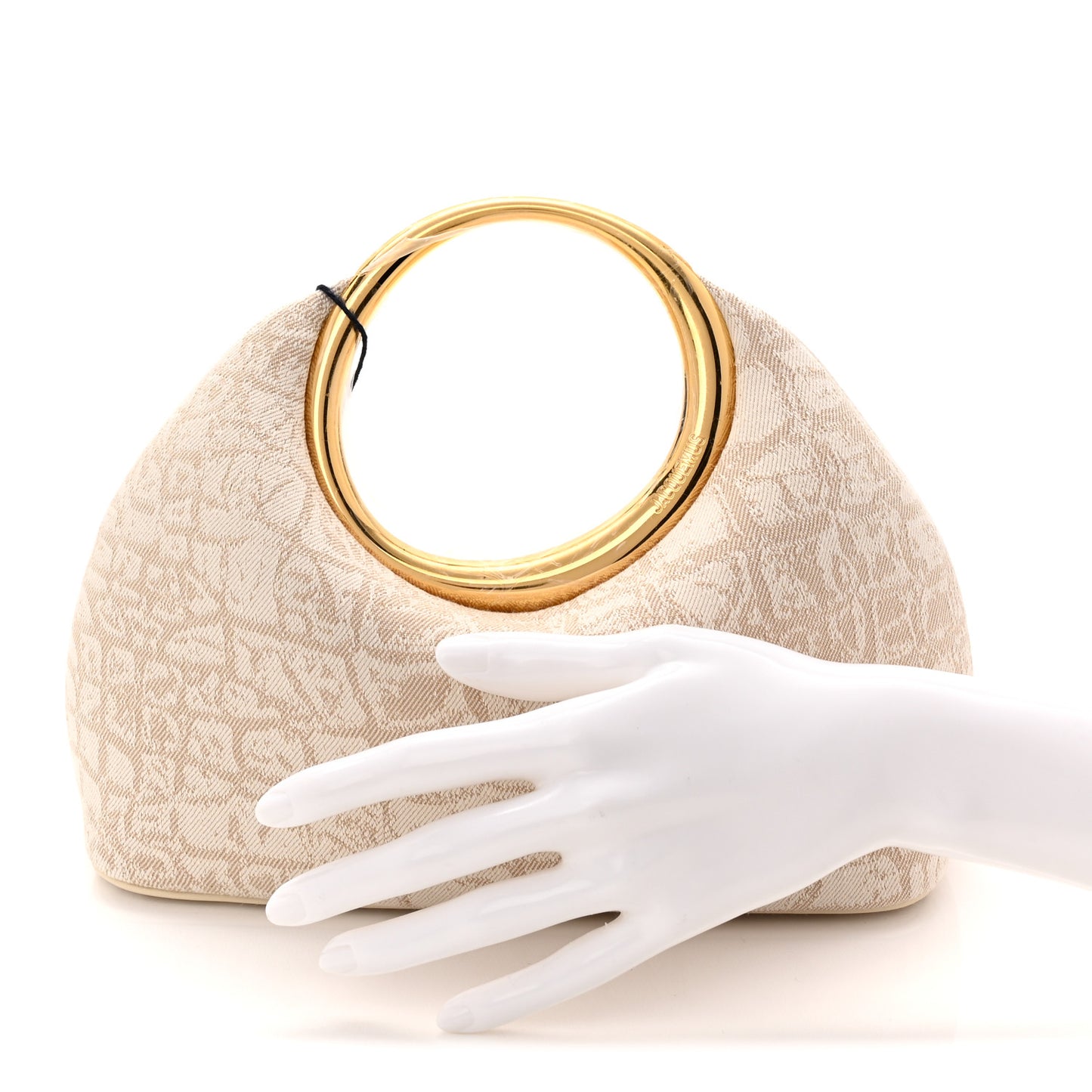 Cotton Le Petit Calino Ring Top Handle Bag Croco Beige