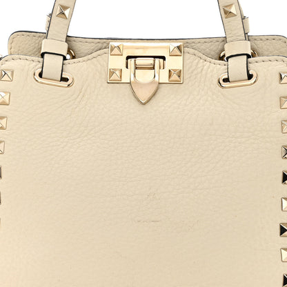 Valentino Garavani Pebbled Calfskin Mini Rockstud Tote Ivory 9 of 16