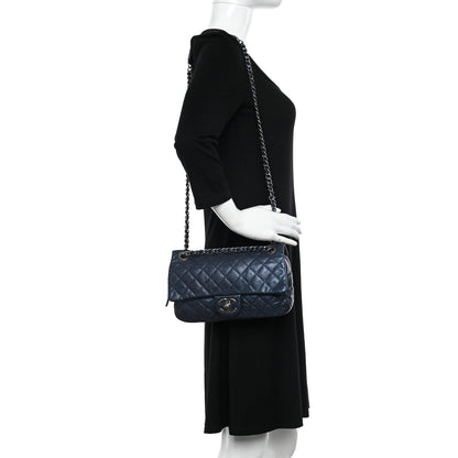 Chanel Iridescent Caviar Quilted Jumbo Easy Flap Dark Blue 2 of 10