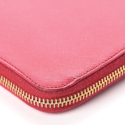 Prada Saffiano Zip Around Wallet Peonia 15 of 19