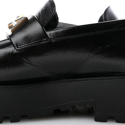 Chanel Shiny Calfskin Logo Loafers 36.5 Black 9 of 11