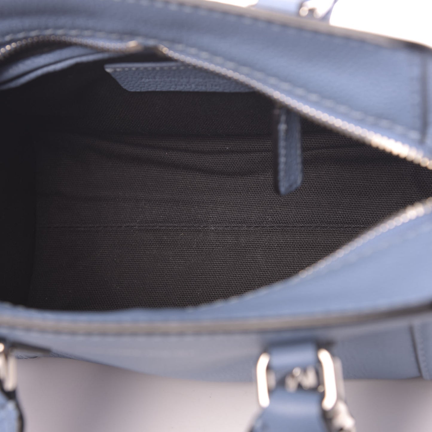 Pebbled Calfskin Mini Padlock Tote Light Blue