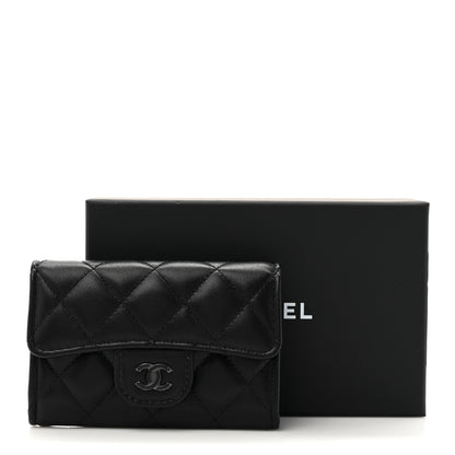 Chanel Lambskin Quilted Flap Card Holder Wallet So Black 8 of 8