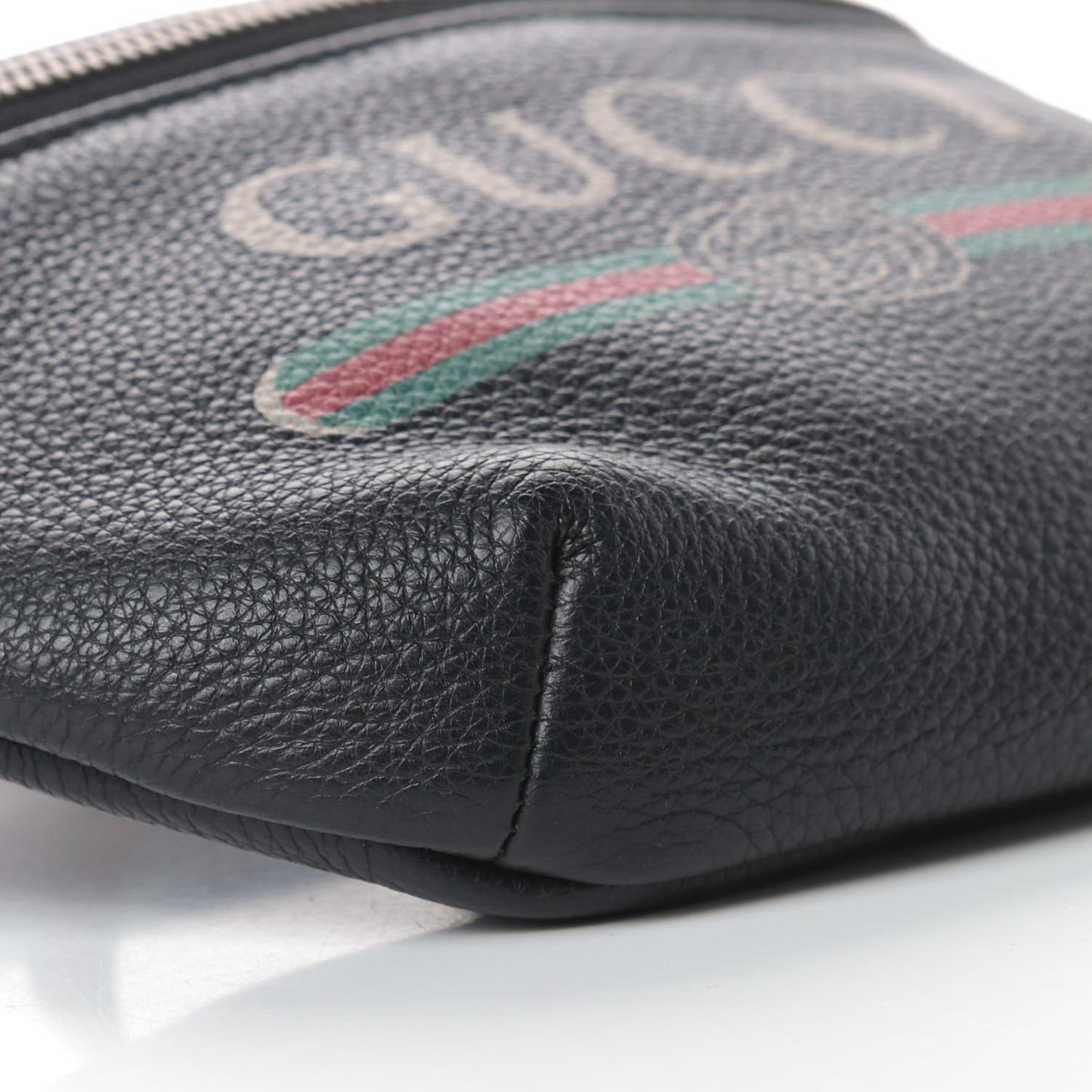 Grained Calfskin Small Logo Belt Bag Black