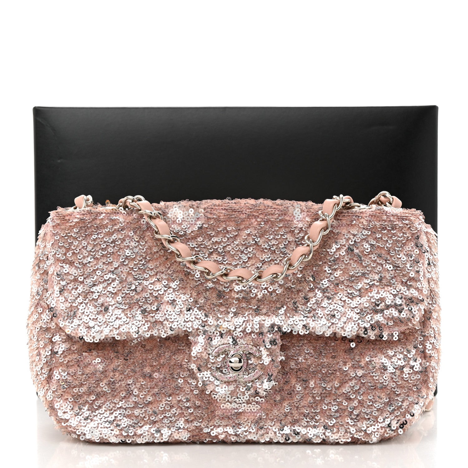 Chanel Sequin Mini Flap Light Pink Silver 11 of 11