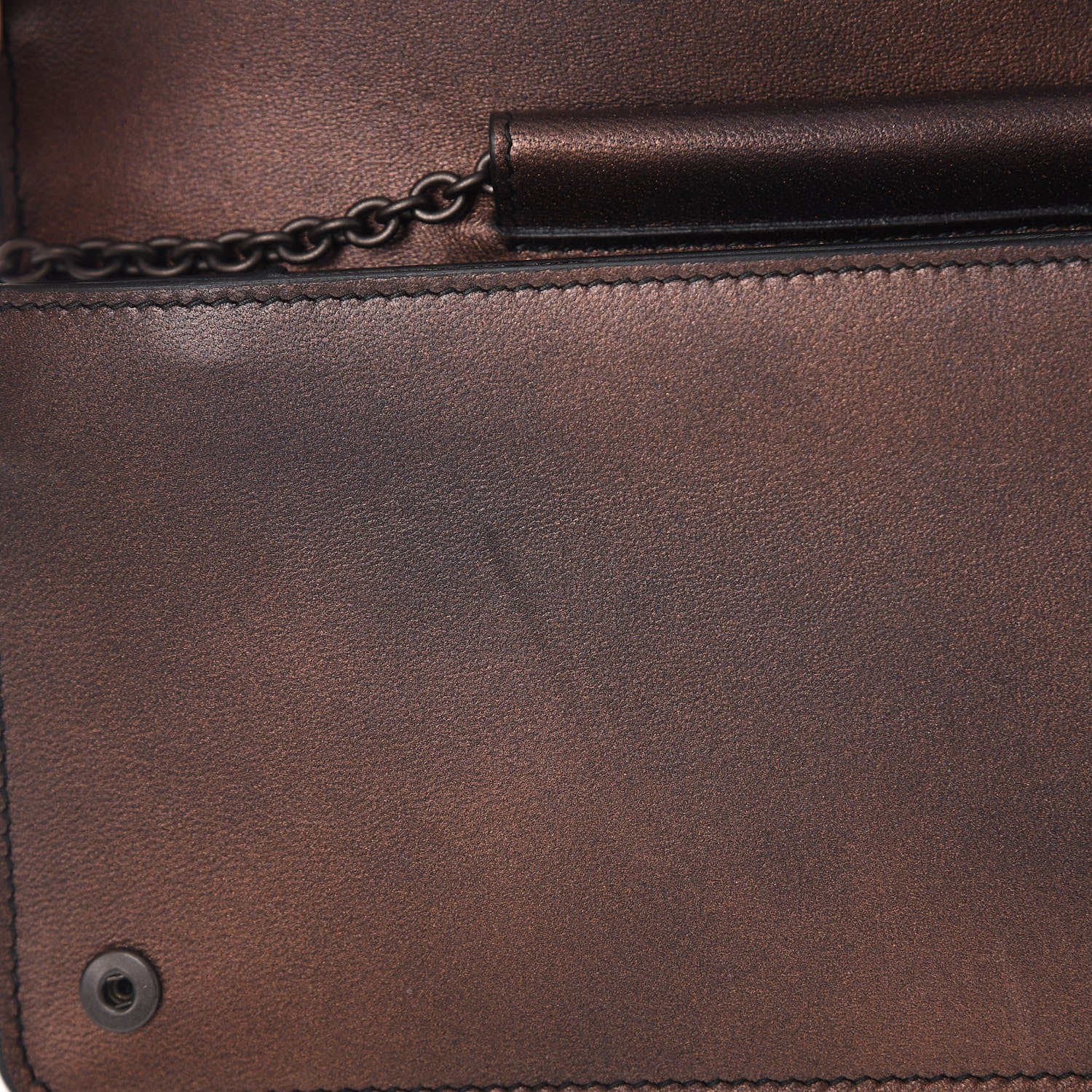 Bottega Veneta Metallic Nappa Intrecciato Continental Wallet on Chain Dark Copper 9 of 10