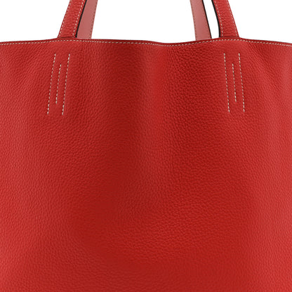 Hermes Taurillon Clemence Swift Double Sens 36 Reversible Tote Rose Sakura Bougainvillea 12 of 16