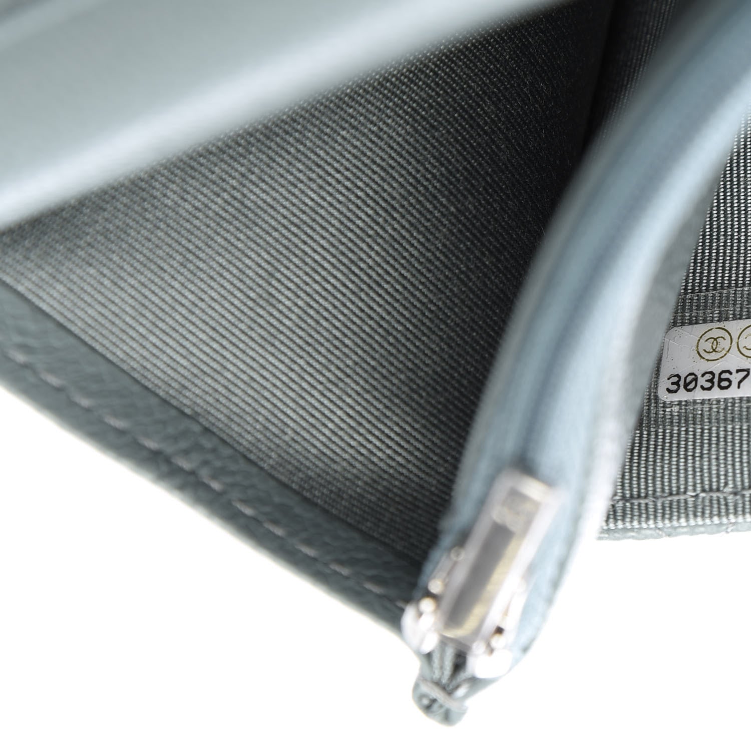 Chanel Iridescent Caviar Quilted Wallet On Chain WOC Light Blue 8 of 9