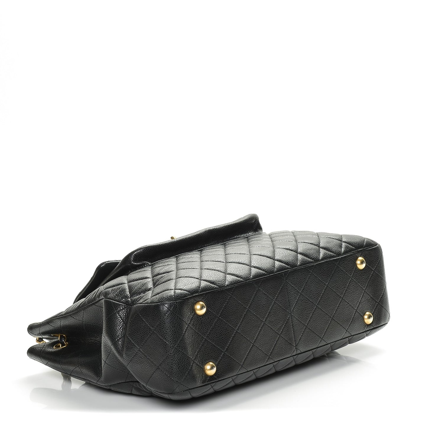 Caviar Quilted Flap Tote Black