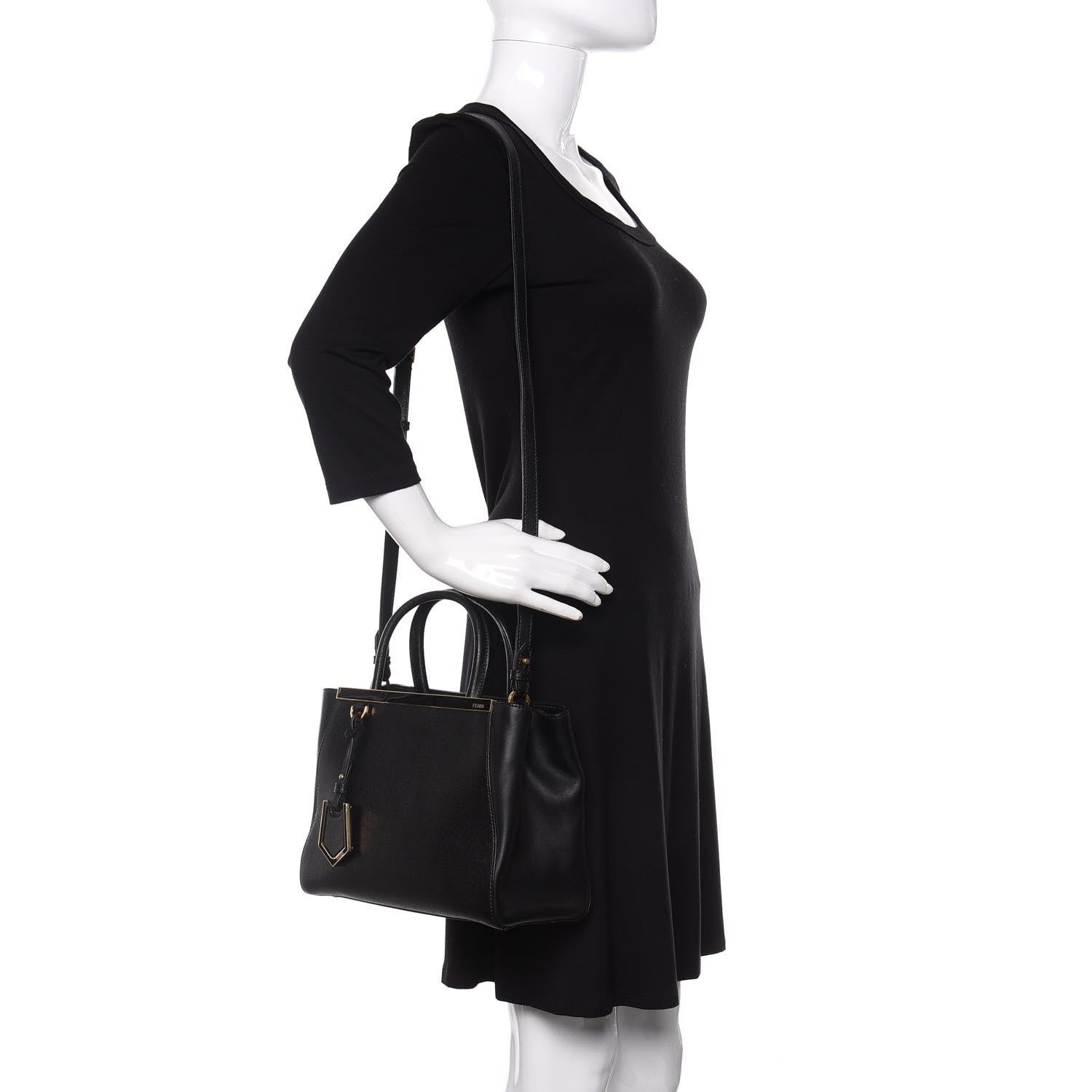 Fendi Vitello Elite Petite 2Jours Tote Black 2 of 10