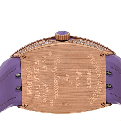 Franck Muller 18K Rose Gold Alligator Diamond Pave Bezel 35mm Vanguard Quartz Watch V35QZDCD 4 of 5