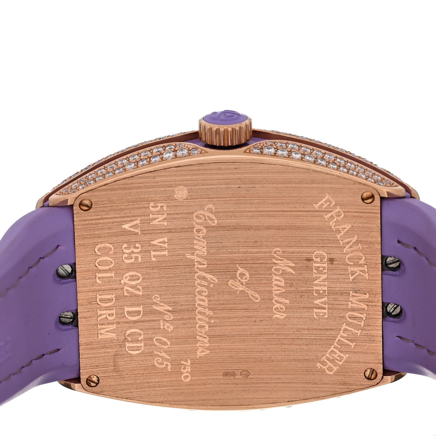 Franck Muller 18K Rose Gold Alligator Diamond Pave Bezel 35mm Vanguard Quartz Watch V35QZDCD 4 of 5