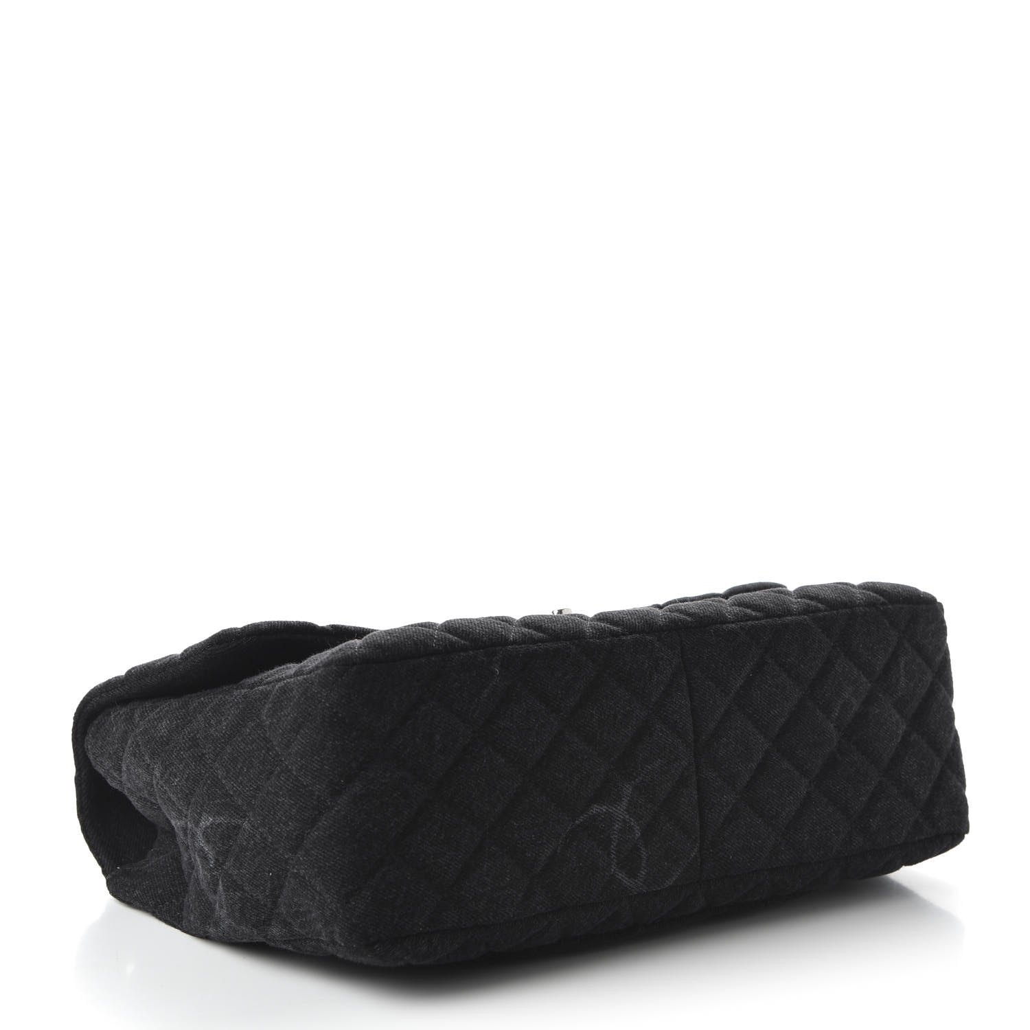 Chanel Denim Quilted CC Print Jumbo Single Flap Black 4 of 11