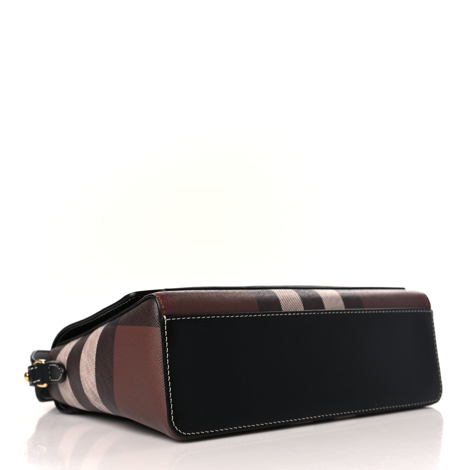 Burberry Calfskin Giant Check E-Canvas Note Crossbody Bag Dark Birch Brown 4 of 9