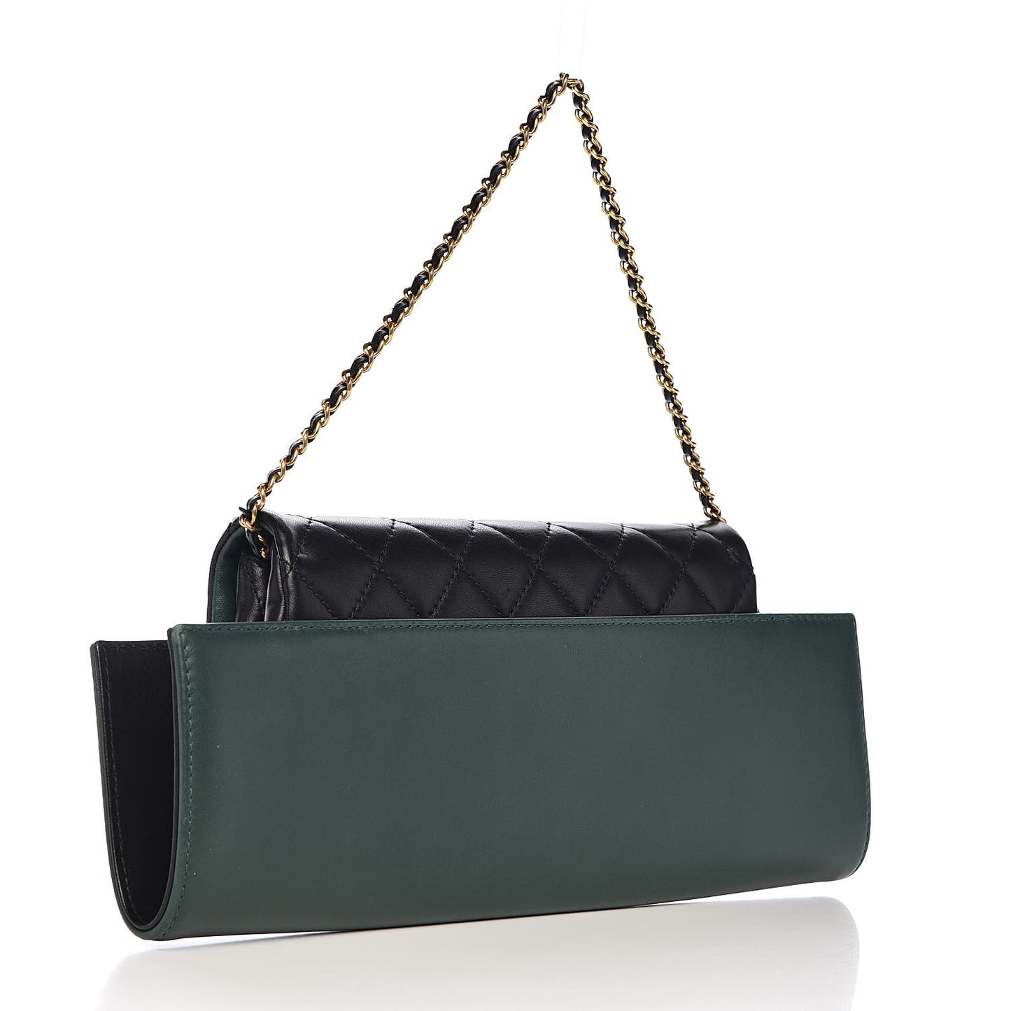 Calfskin Quilted Brasserie Gabrielle Menu CC Clutch Green