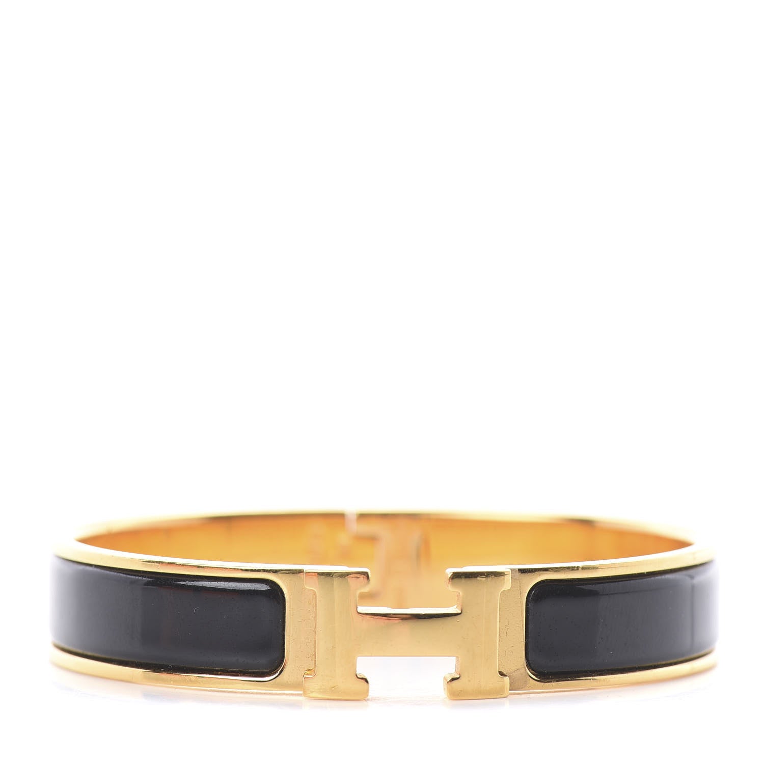 Hermes Enamel Narrow Clic Clac H Bracelet PM Black 1 of 3