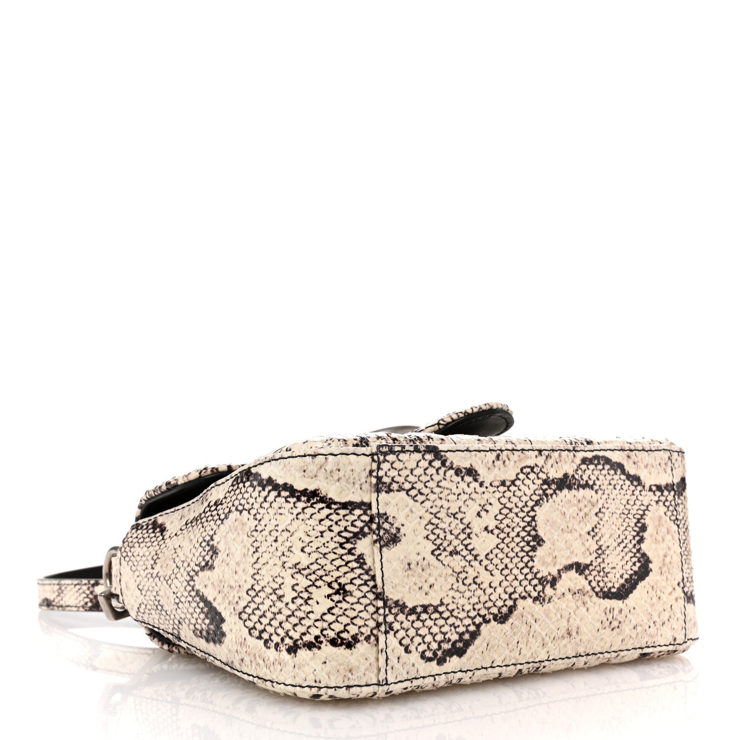 Gucci Snakeskin Matelasse Aria Mini GG Marmont Top Handle Shoulder Bag Roccia 4 of 11