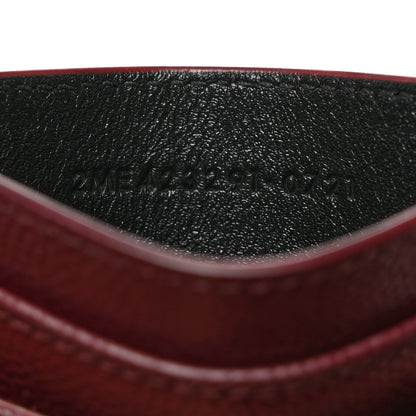 Saint Laurent Grain De Poudre Matelasse Chevron Cassandre Credit Card Case Bordeaux 7 of 8
