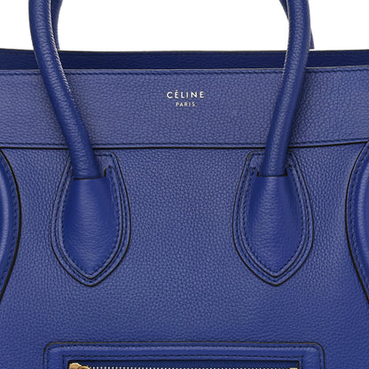 Celine Drummed Calfskin Mini Luggage Indigo 9 of 11