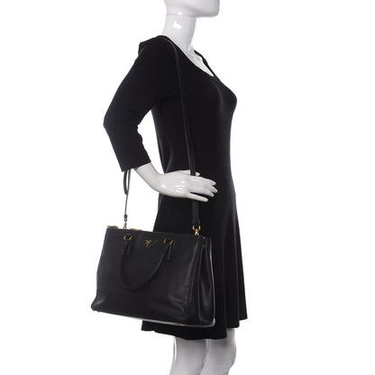 Prada Saffiano Medium Galleria Double Zip Tote Black 2 of 15
