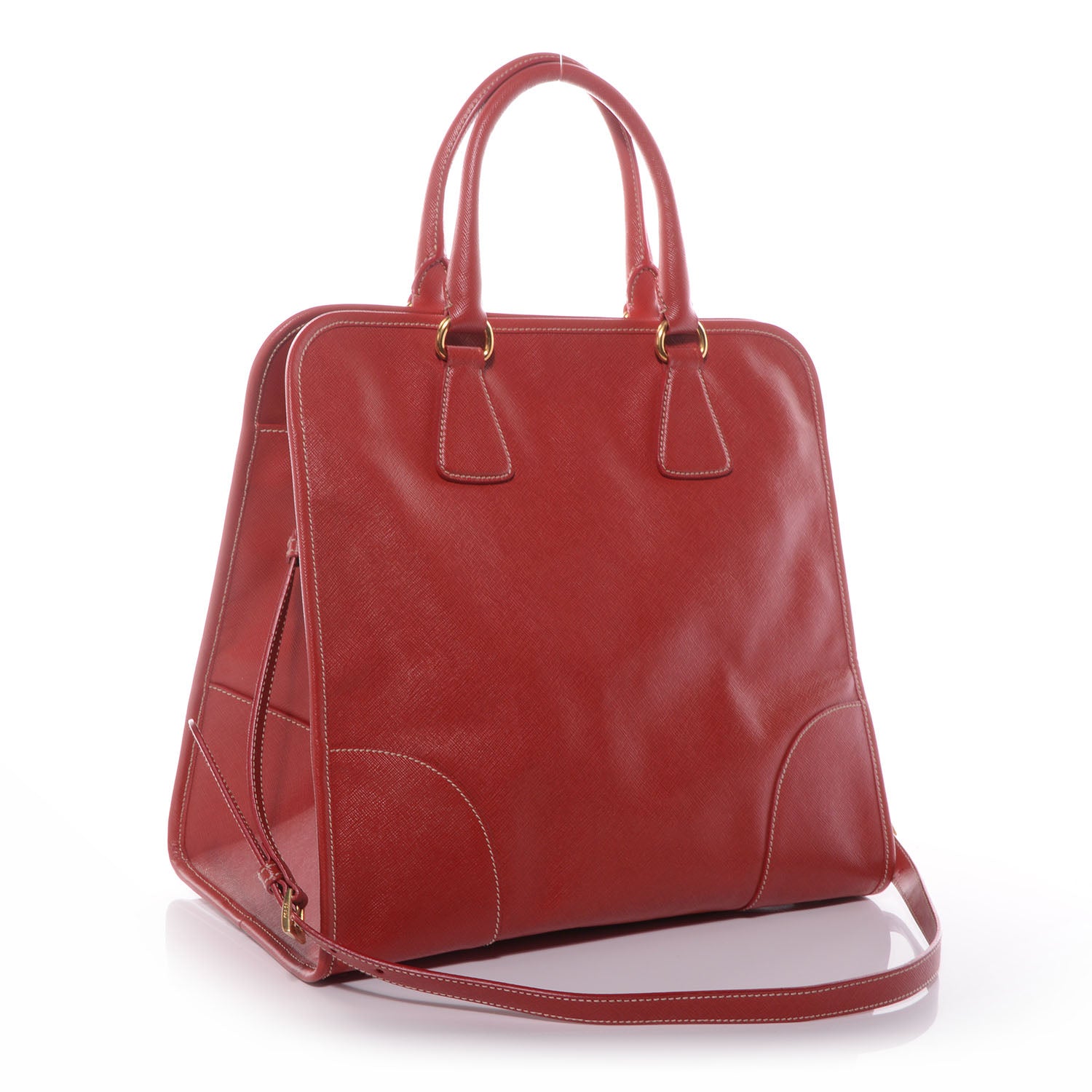 Prada Saffiano Lux Shopping Tote Fuoco 4 of 10