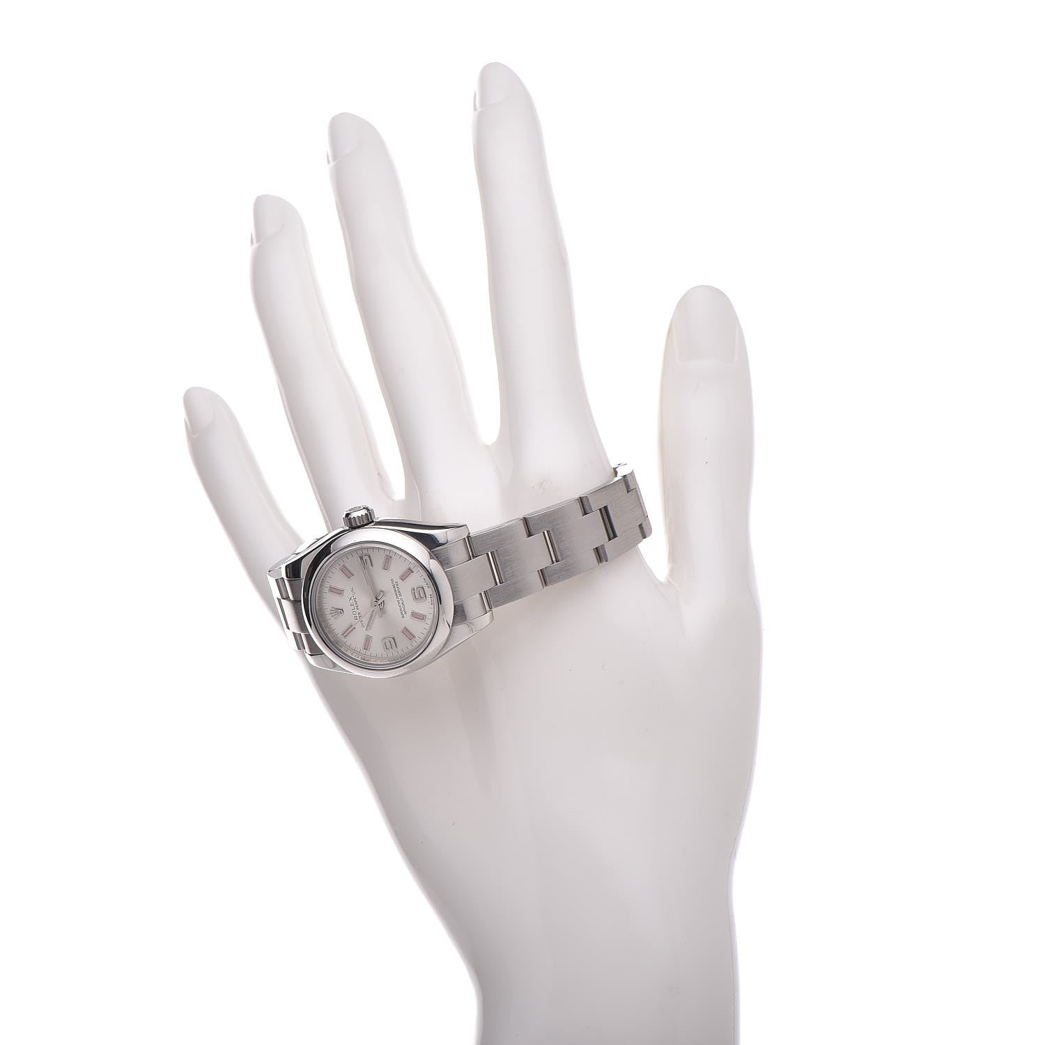 Rolex Stainless Steel 26mm Oyster Perpetual Watch Pink Index 176200 2 of 6