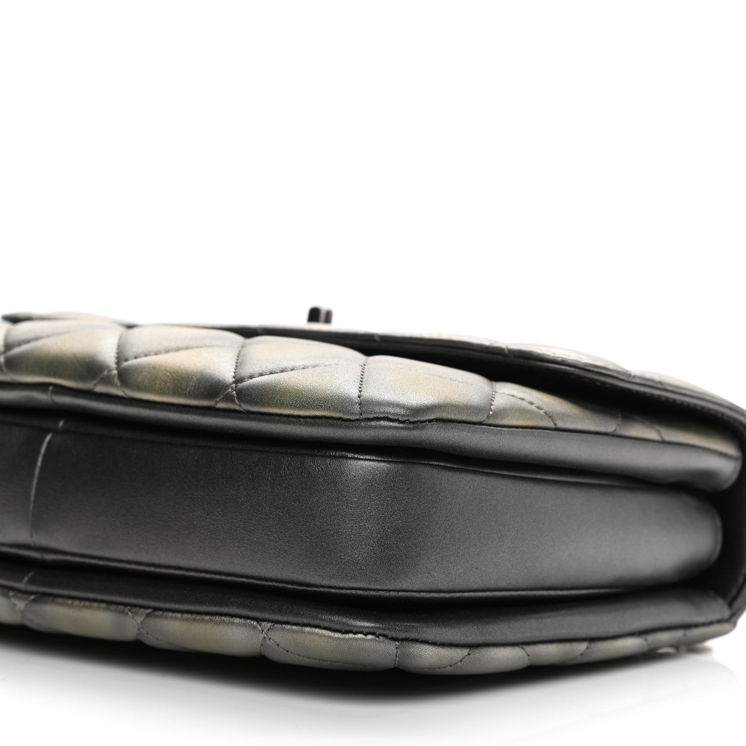 Chanel Metallic Lambskin Quilted Small Trendy CC Dual Handle Flap Bag Silver Gold 9 of 10