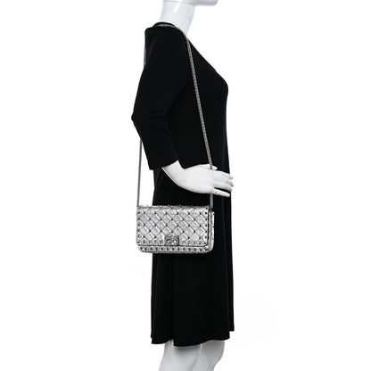 Valentino Garavani Metallic Nappa Rockstud Spike Shoulder Bag Silver 2 of 13