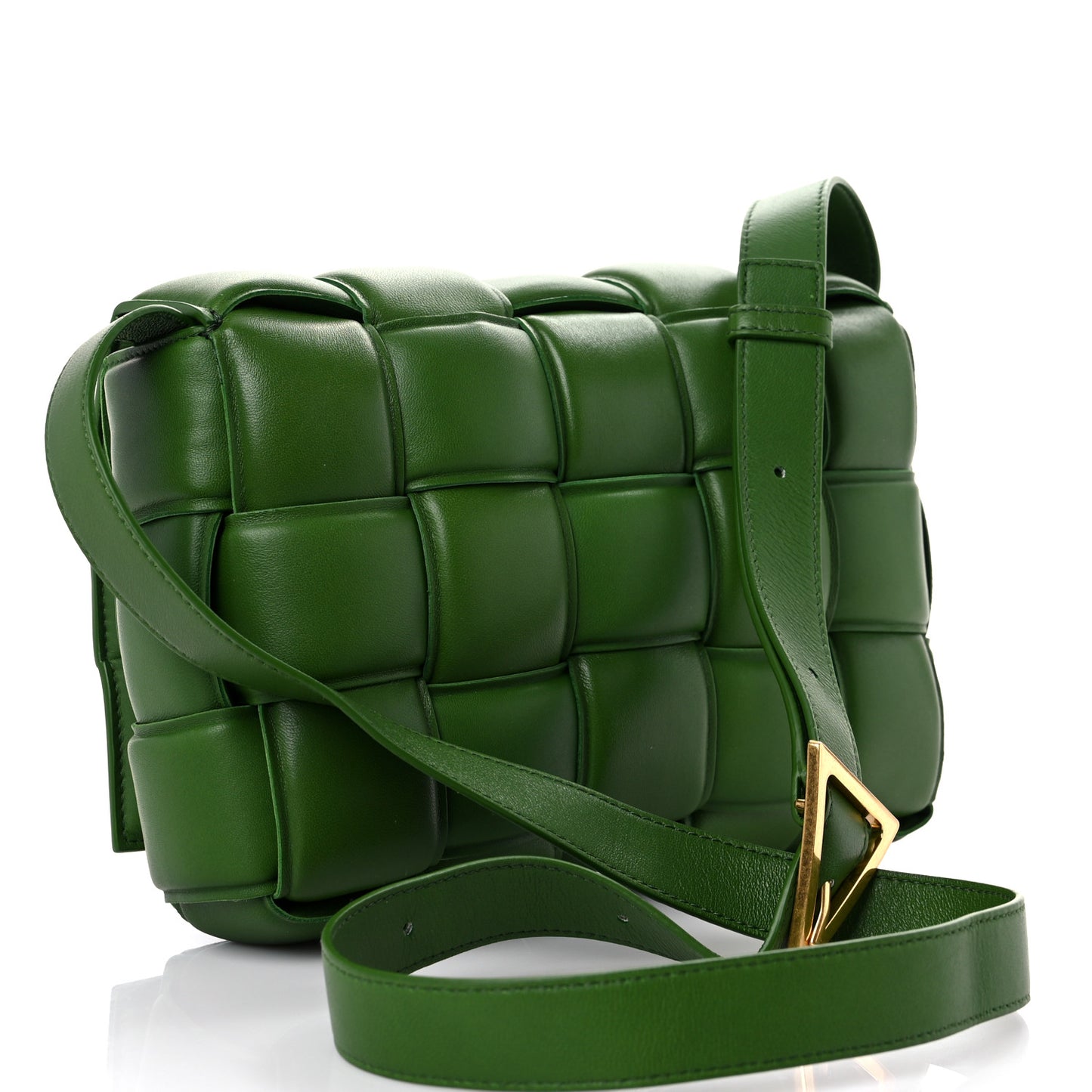 Nappa Maxi Intreccio Padded Cassette Crossbody Bag Racing Green