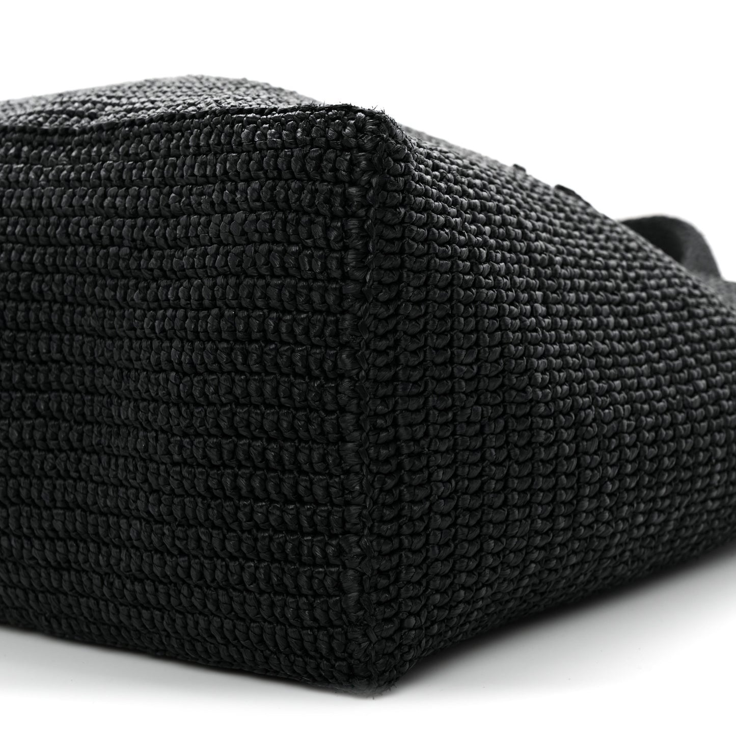 Raffia Wide Tote Black