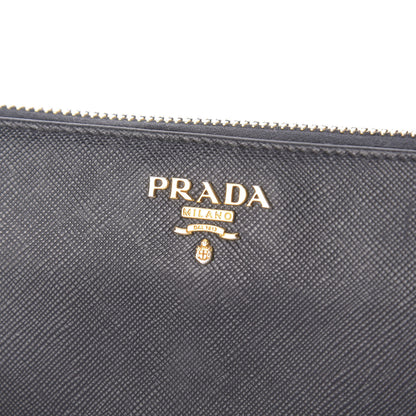 Prada Saffiano Metal Zip Around Wallet Black 8 of 10