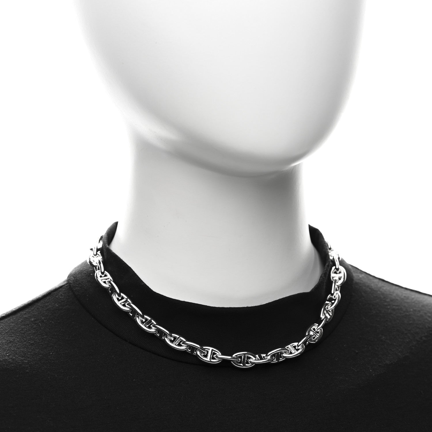Hermes Sterling Silver Chaine D'Ancre Necklace PM 2 of 5