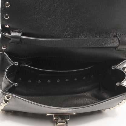 Valentino Garavani Vitello Mini Rockstud Flap Saddle Crossbody Bag Black 9 of 9