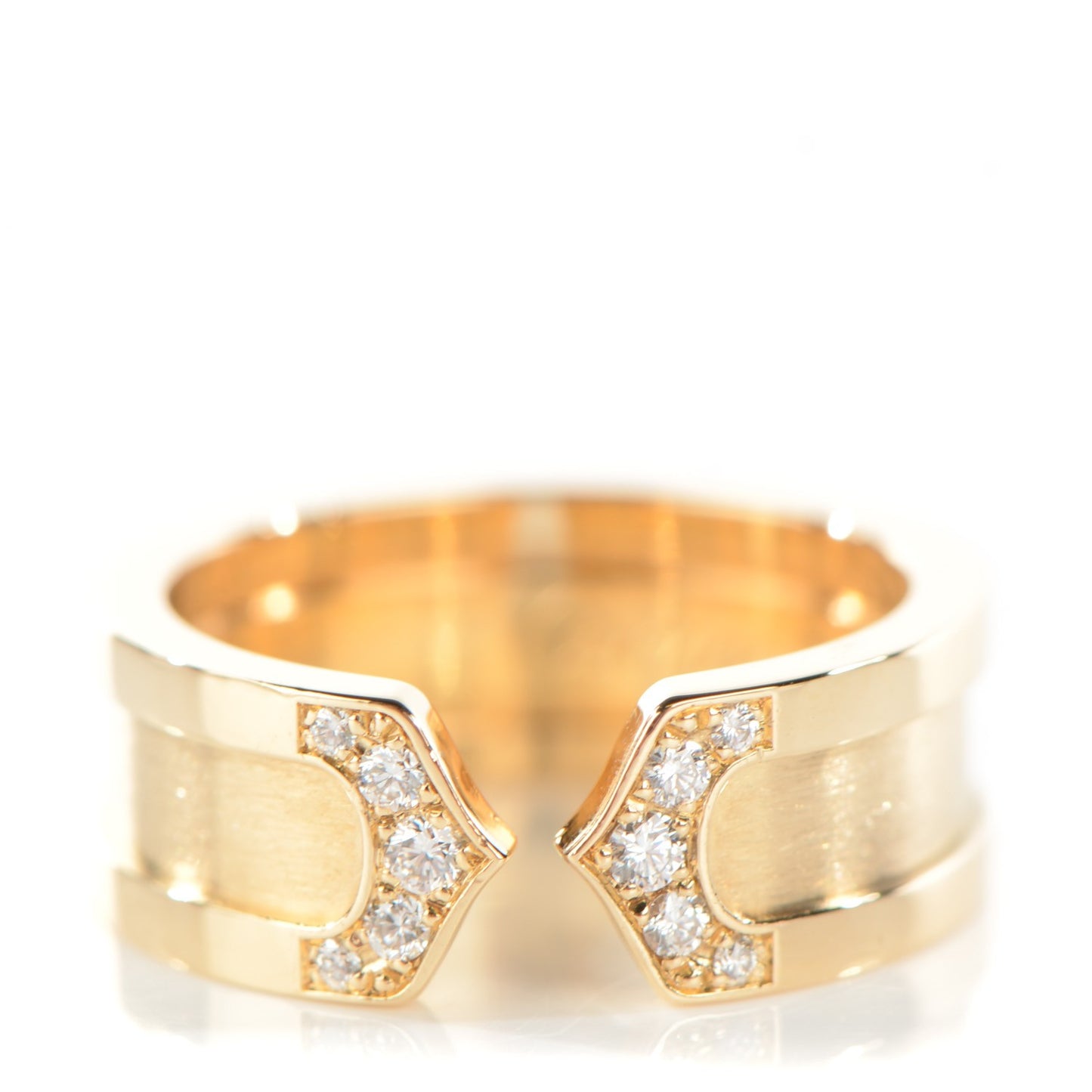 18K Yellow Gold Diamond 7mm C De Ring 47 4