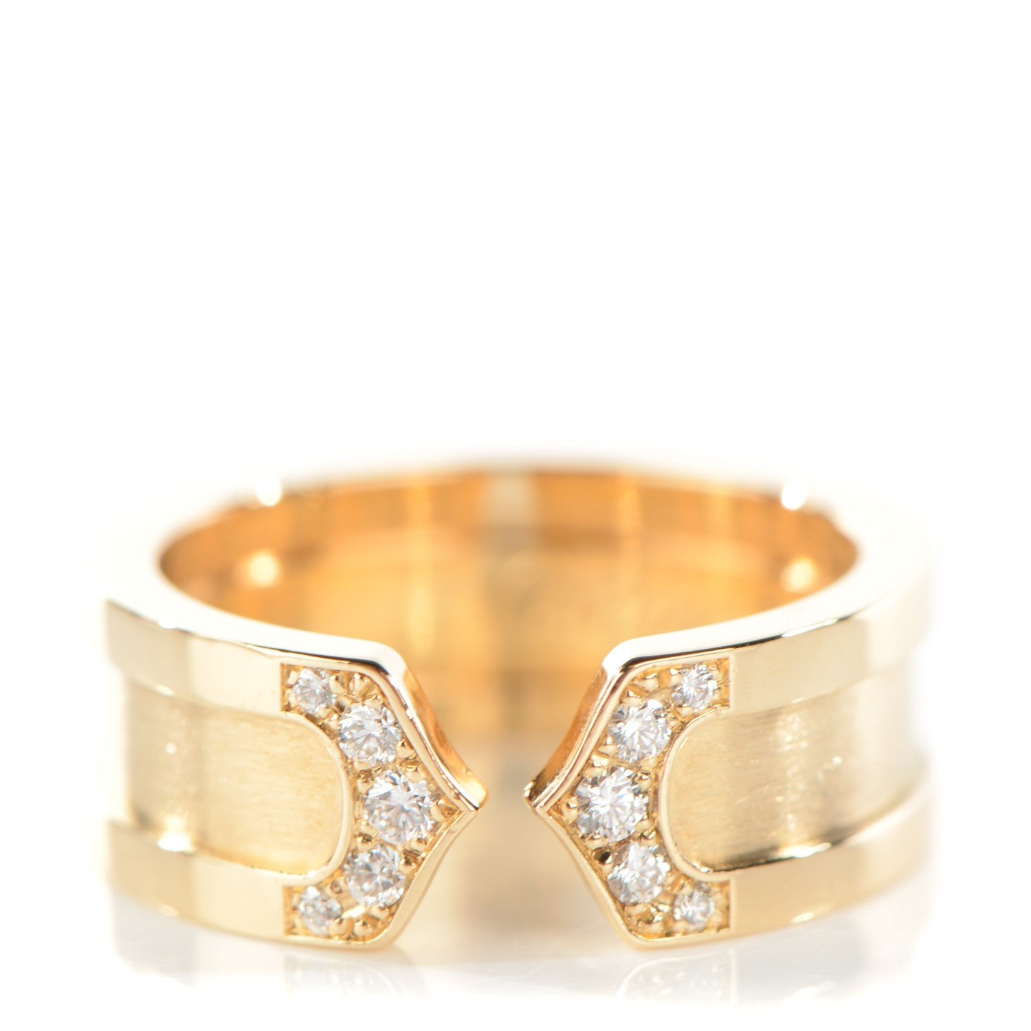 Cartier 18K Yellow Gold Diamond 7mm C De Ring 47 4 1 of 6