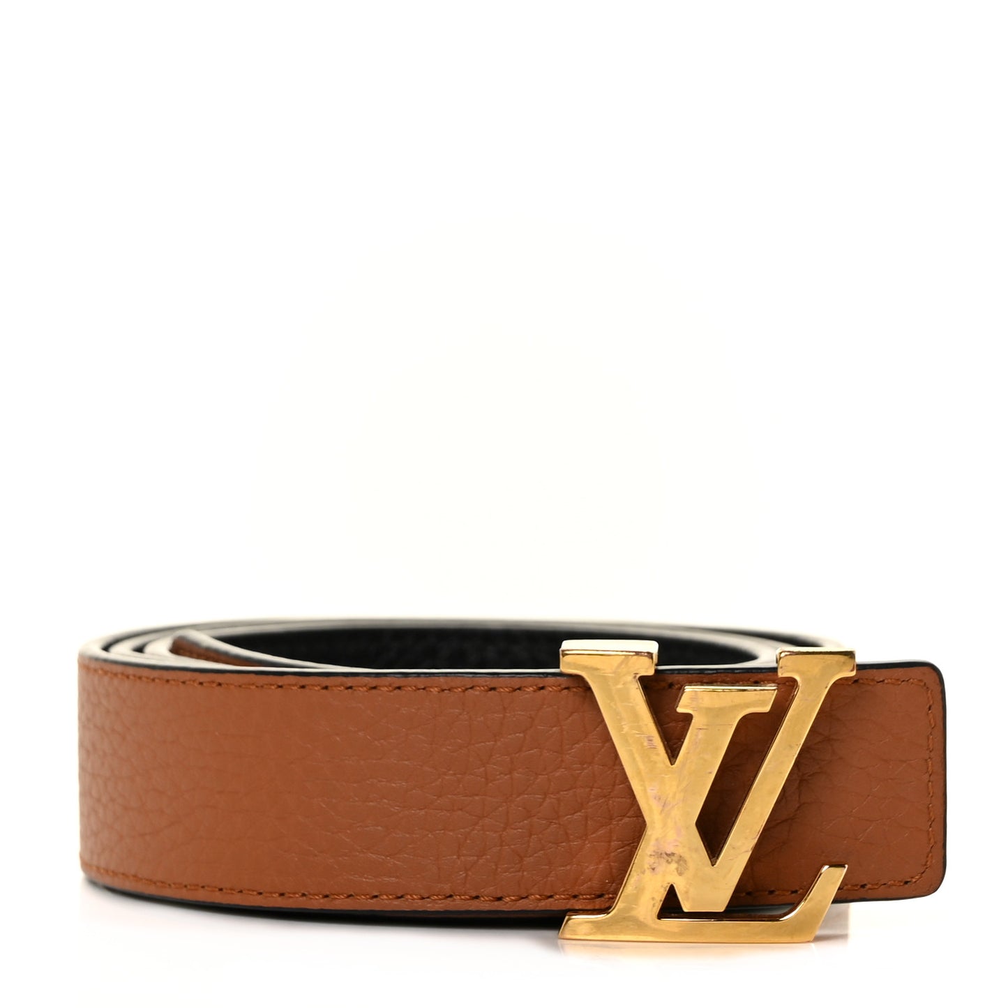 Taurillon Calfskin 40mm LV Initiales Reversible Belt 80 32 Black