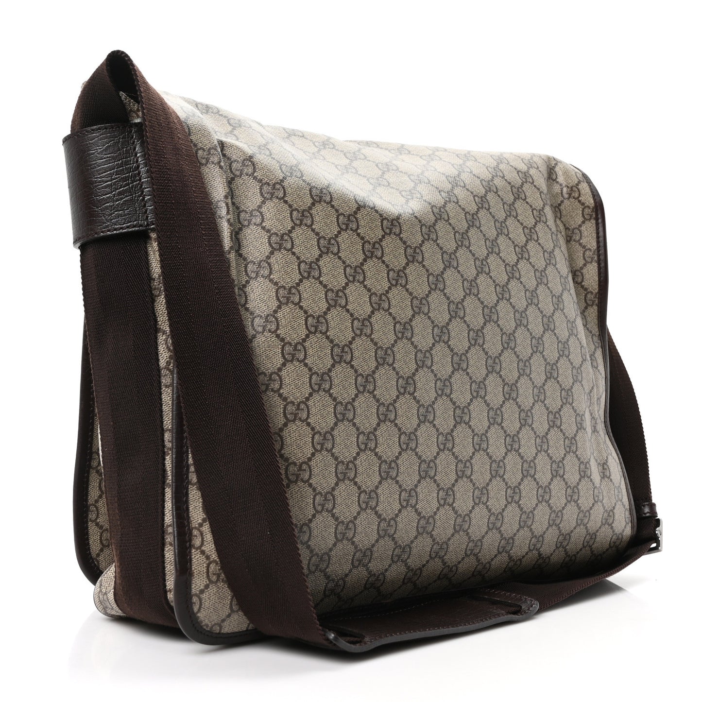 GG Plus Monogram Large Flap Messenger Bag Beige Dark Brown