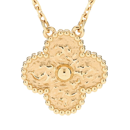 Van Cleef & Arpels 18K Yellow Gold Vintage Alhambra Pendant Necklace 4 of 7