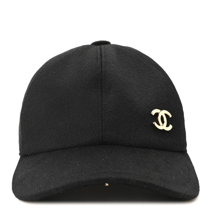 Chanel Cashmere CC Cap Hat Black 1 of 9