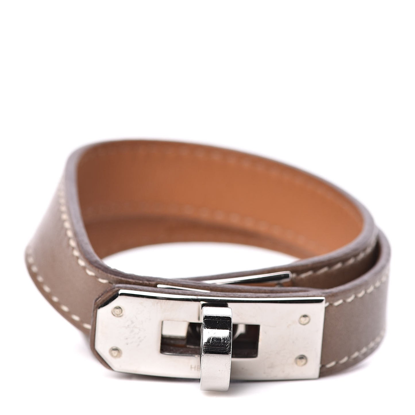 Tadelakt Kelly Double Tour Bracelet S Etoupe