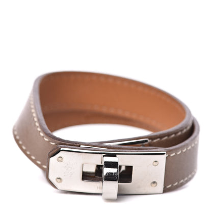Hermes Tadelakt Kelly Double Tour Bracelet S Etoupe 1 of 6