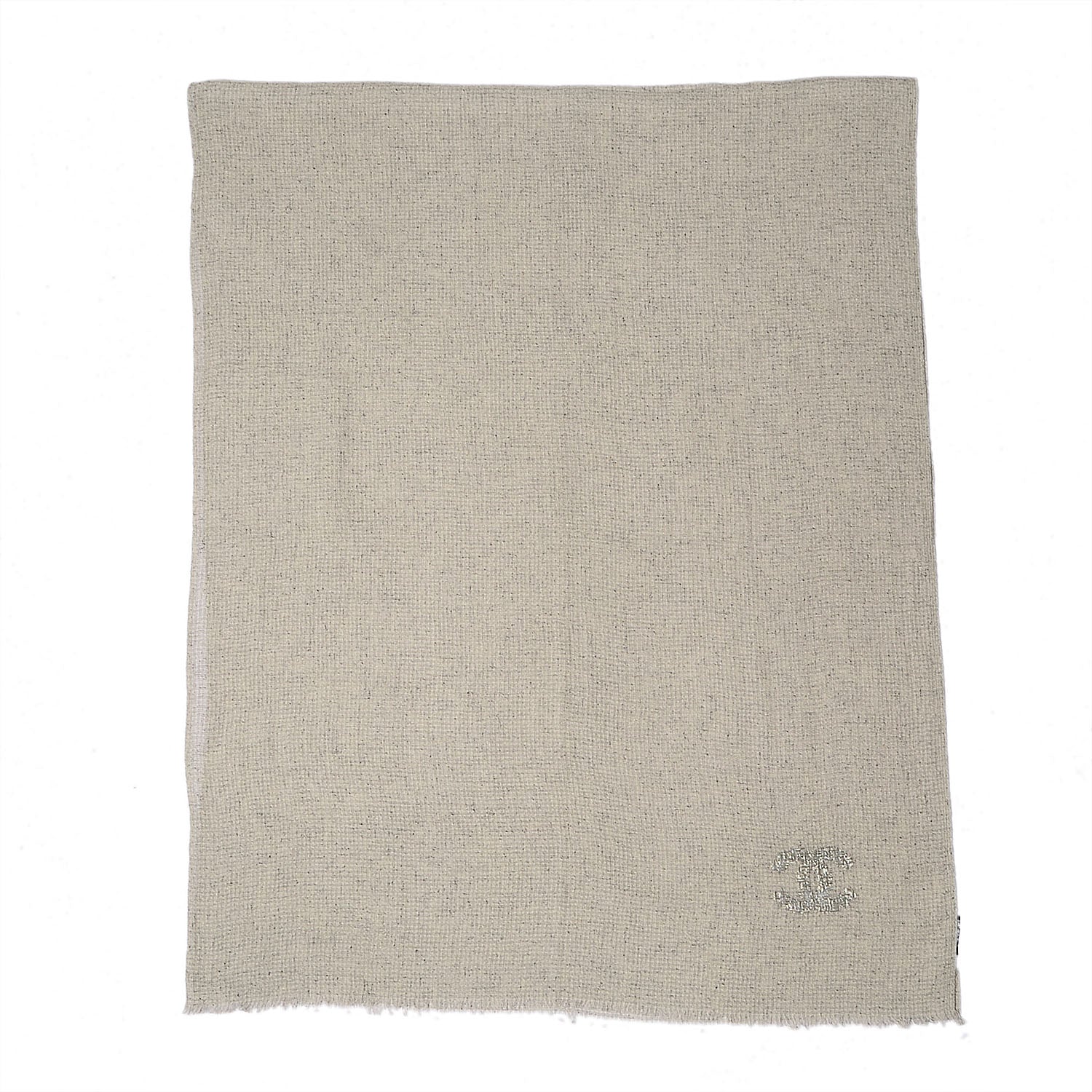 Chanel Wool Silk Cashmere CC Stole Grey 3 of 5