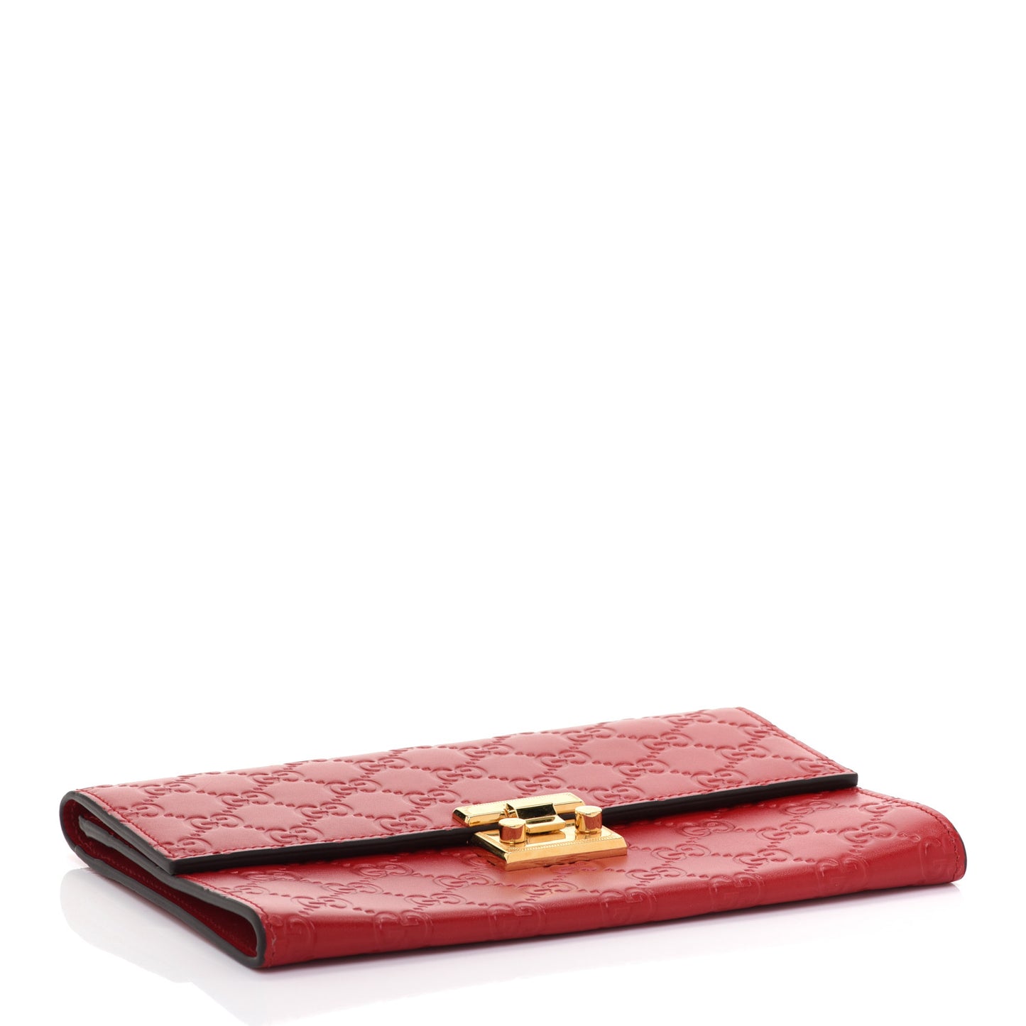 Guccissima Padlock Clutch Hibiscus Red