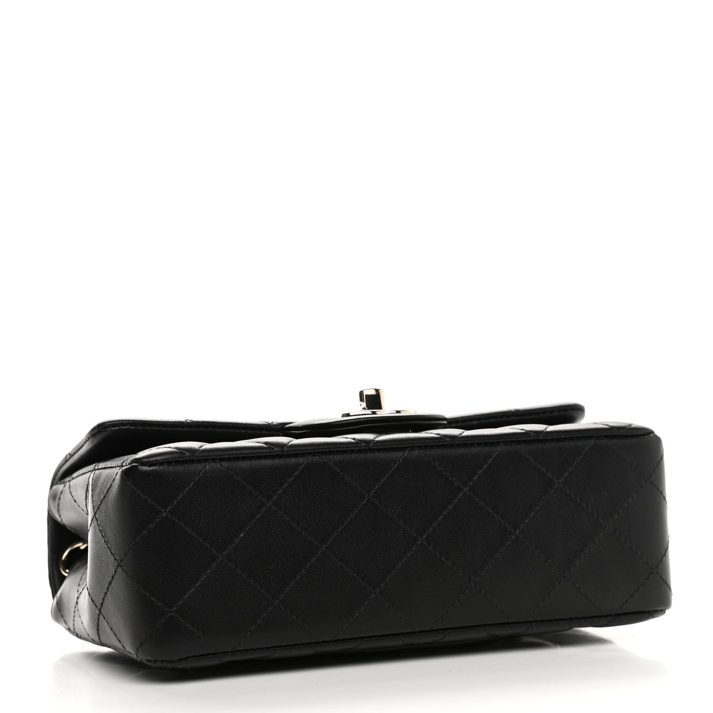 Lambskin Quilted Mini Rectangular Flap Black