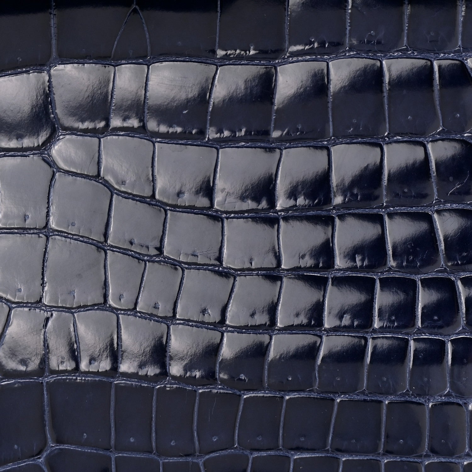 Hermes Shiny Porosus Crocodile Horseshoe Birkin 35 Bleu Electrique Black 8 of 14
