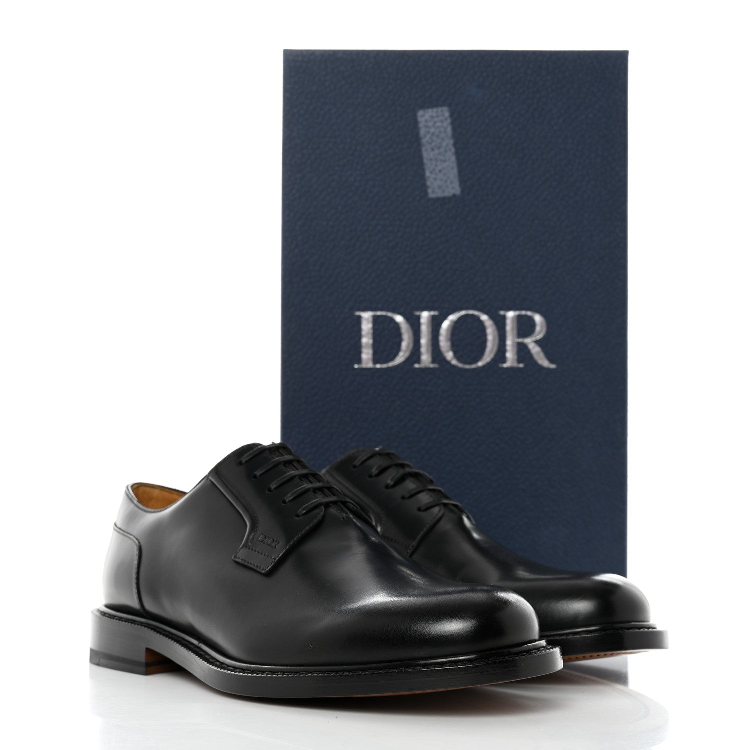 Christian Dior Polished Calfskin Mens Derby Shoe 38 Black 9 of 9